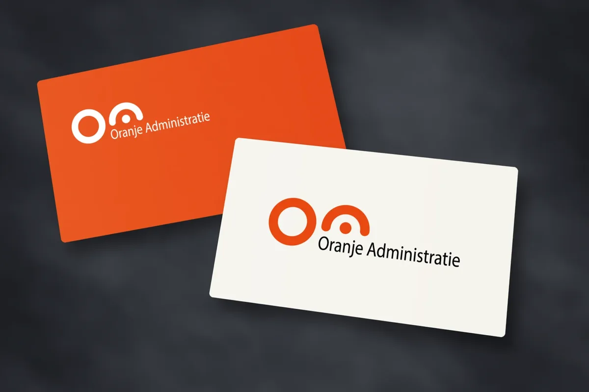Oranje Administratie — logo · visitekaartjes